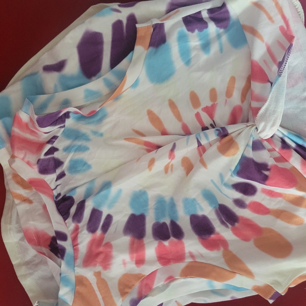 Tye dye Crop top midi dress size large - Picture 7 of 9